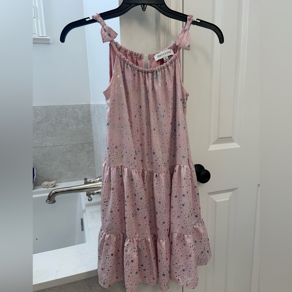 Pink Starry Kids Dress by Isabella and Chloe